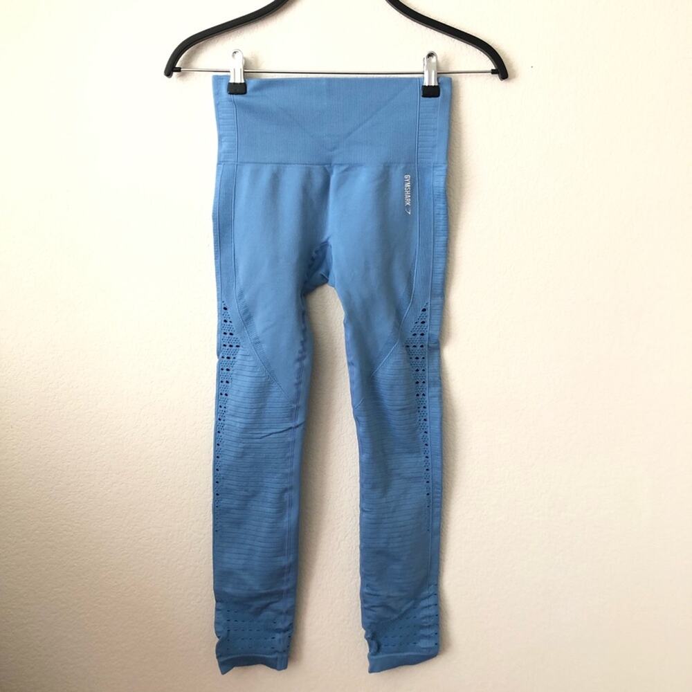 Gymshark Energy Legging Seamless Nylon Laser Cut Malibu blue light electric blue